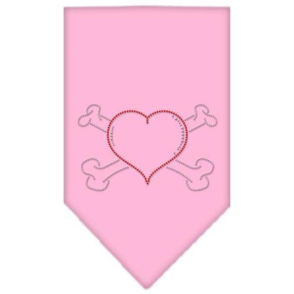 Unconditional Love Heart Crossbone Rhinestone Bandana Light Pink Small UN802702